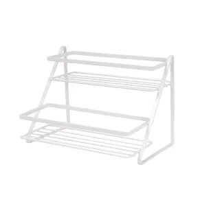 Estante de Cocina Blanco para Especias, 2 Niveles Compacto