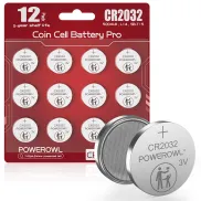 Pilas de Litio CR2032 POWEROWL 3V - 12 Unidades de Larga Duración