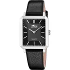 Reloj de Mujer LOTUS con Cuero Negro y Resistencia al Agua