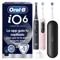 Cepillos Eléctricos Oral-B iO6 Negro y Rosa, 2 Pack con Estuche