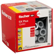 Taco de expansión SX Plus 12x60 mm - Fischer 568012, 25 piezas