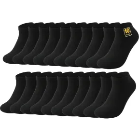 Calcetines Cortos Negros Tobilleros Algodón Suave - Unisex