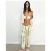 Jeans rectos de tiro bajo con rayas en todas las tallas