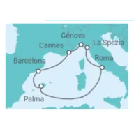 8 días de crucero por el Mediterráneo desde Barcelona en junio