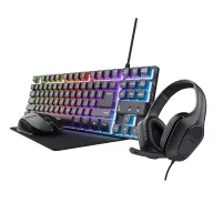 Trust GXT780 4-en-1: Teclado, ratón, auriculares y alfombrilla