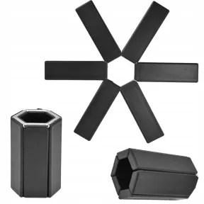 Salvamanteles Plegable Negro – Resistente al Calor 220°C
