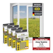 Mosquitera magnética 150 x 130 cm con 12 imanes sin taladro