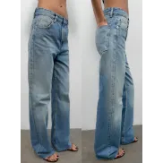 Tiro alto wide leg vaqueros ZARA TRF