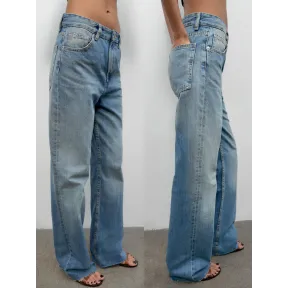 Tiro alto wide leg vaqueros ZARA TRF
