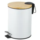 Papelera de Baño 5L con Tapa de Bambú y Pedal Silencioso