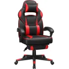 Silla Ergonómica Gaming Negra y Roja con Reposapiés