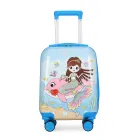 Maleta ABS azul sirena 16 y 20, doble rueda giratoria