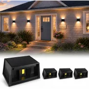 Aplique Solar Exterior Cuadrado 3000K IP65 4 Piezas Negro