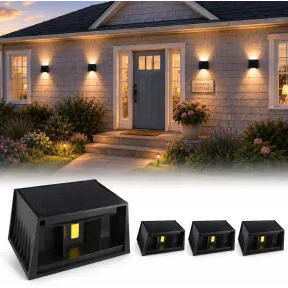 Aplique Solar Exterior Cuadrado 3000K IP65 4 Piezas Negro