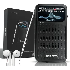 Radio Portátil AM-FM Compacta con Auriculares para Viajes