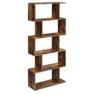 Biblioteca de 5 Niveles Efecto Madera Rústica VASAGLE