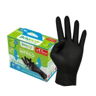 Guantes de Nitrilo Negros M - Texturizados - 20 unidades