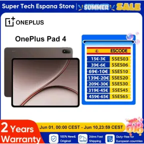 Tablet OnePlus Pad 4: Snapdragon 8, pantalla 13.2” 144 Hz