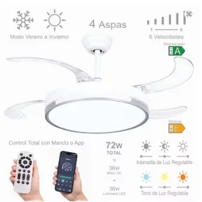 Ventilador de techo LED 36W con mando a distancia desde España