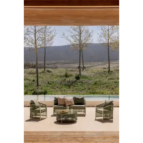 Sophie: conjunto de jardín con sofá, sillones y mesas de centro