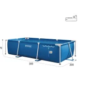 Piscina desmontable rectangular azul Intex Metal Frame 3m