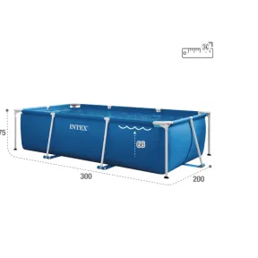 Piscina desmontable rectangular azul Intex Metal Frame 3m