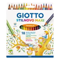 Lápices gruesos Giotto Stilnovo, 18 colores triangulares.