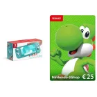 Tarjeta digital de 25€ y Switch lite en color turquesa