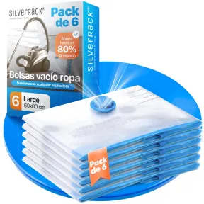 Bolsas de Vacío para Ropa Libre de BPA - 6 Piezas (60x80 cm)