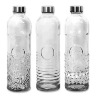 Botellas Vintage de Cristal 1L con Tapa de Acero Inoxidable