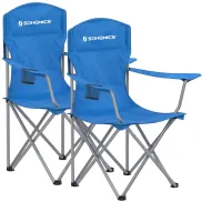 Sillas de Camping Plegables, Juego de 2 con Respaldo Alto