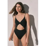 Cut Out Negro Trikini Liso [Recogida Gratis en Tienda]
