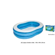 Piscina rectangular inflable para familia y niños, 3 tamaños