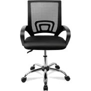 Silla giratoria de oficina con respaldo de malla y soporte lumbar