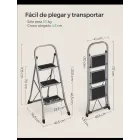 Escalera plegable SONGMICS de 3 escalones, segura y compacta