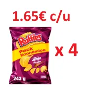 4 Paquetes de Ruffles Jamón Familiar a 1.65€ por Paquete