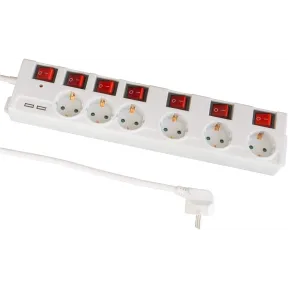 Regleta USB con 6 Enchufes y Protección para Oficina y Hogar