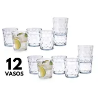 Set de 12 vasos bajos de vidrio, aptos para lavavajillas