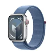 Apple Watch S9 45mm Plata con correa azul Loop deportiva
