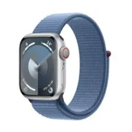 Apple Watch S9 45mm Plata con correa azul Loop deportiva