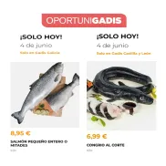 Congrio a 6,99€/Kg y Salmón a 8,90€/Kg en Gadis