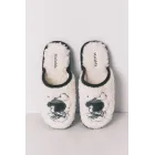Zapatillas grises Mafalda de borreguito para casa