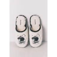 Zapatillas grises Mafalda de borreguito para casa