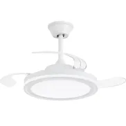 Ventilador de techo Blanco Ø50 cm, 3 Palas Retráctiles, LED 45W