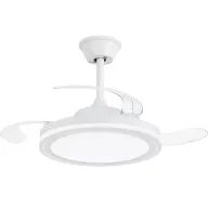 Ventilador de techo Blanco Ø50 cm, 3 Palas Retráctiles, LED 45W