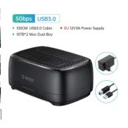 ORICO Estación de disco duro USB3.0 de doble bahía 5Gbps