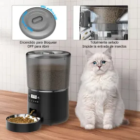 Alimentador 4L Automático para Mascotas con Temporizador