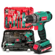 Taladro Atornillador 12V HYCHIKA con Maletín de 104 Piezas