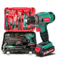 Taladro Atornillador 12V HYCHIKA con Maletín de 104 Piezas