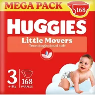 Pañales Huggies Little Movers Ultra Comfort - Talla 3, 4, 5, 6